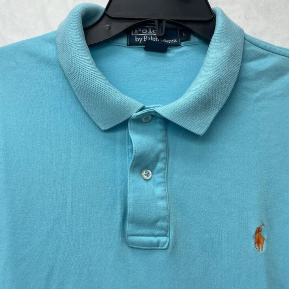 Polo By Ralph Lauren Shirt Men's L Light Blue Classic Collared Embroidered Logo - Picture 7 of 11